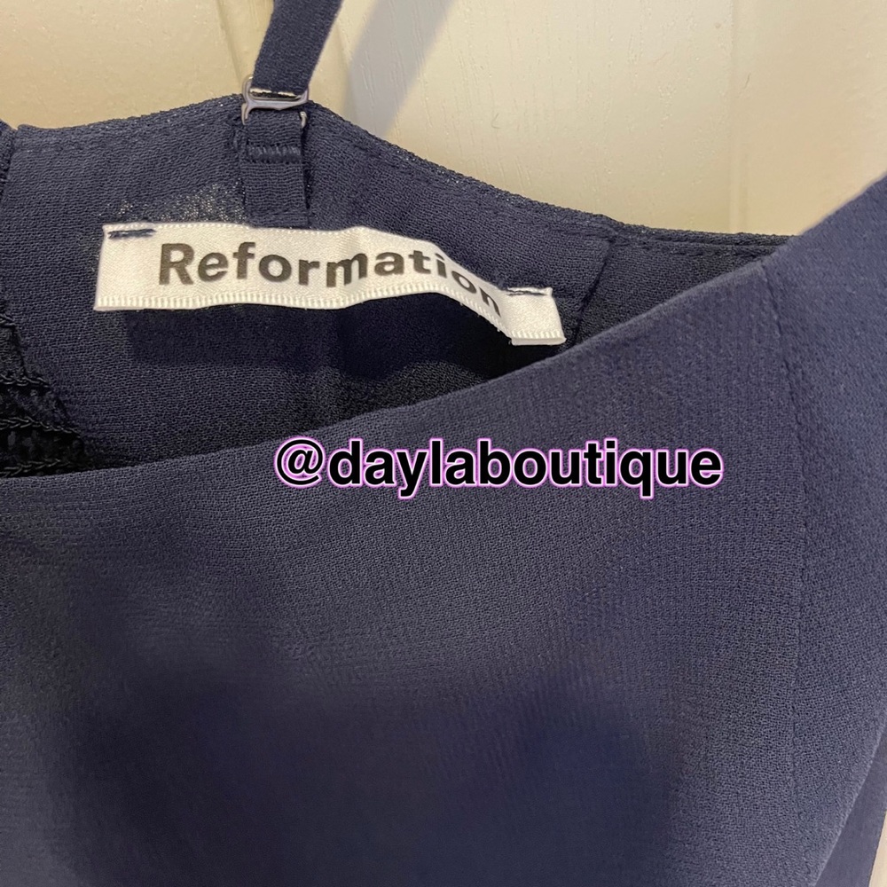 Reformation Blue Strapless Dress with Elegant Silhouette - Picture 10 of 10